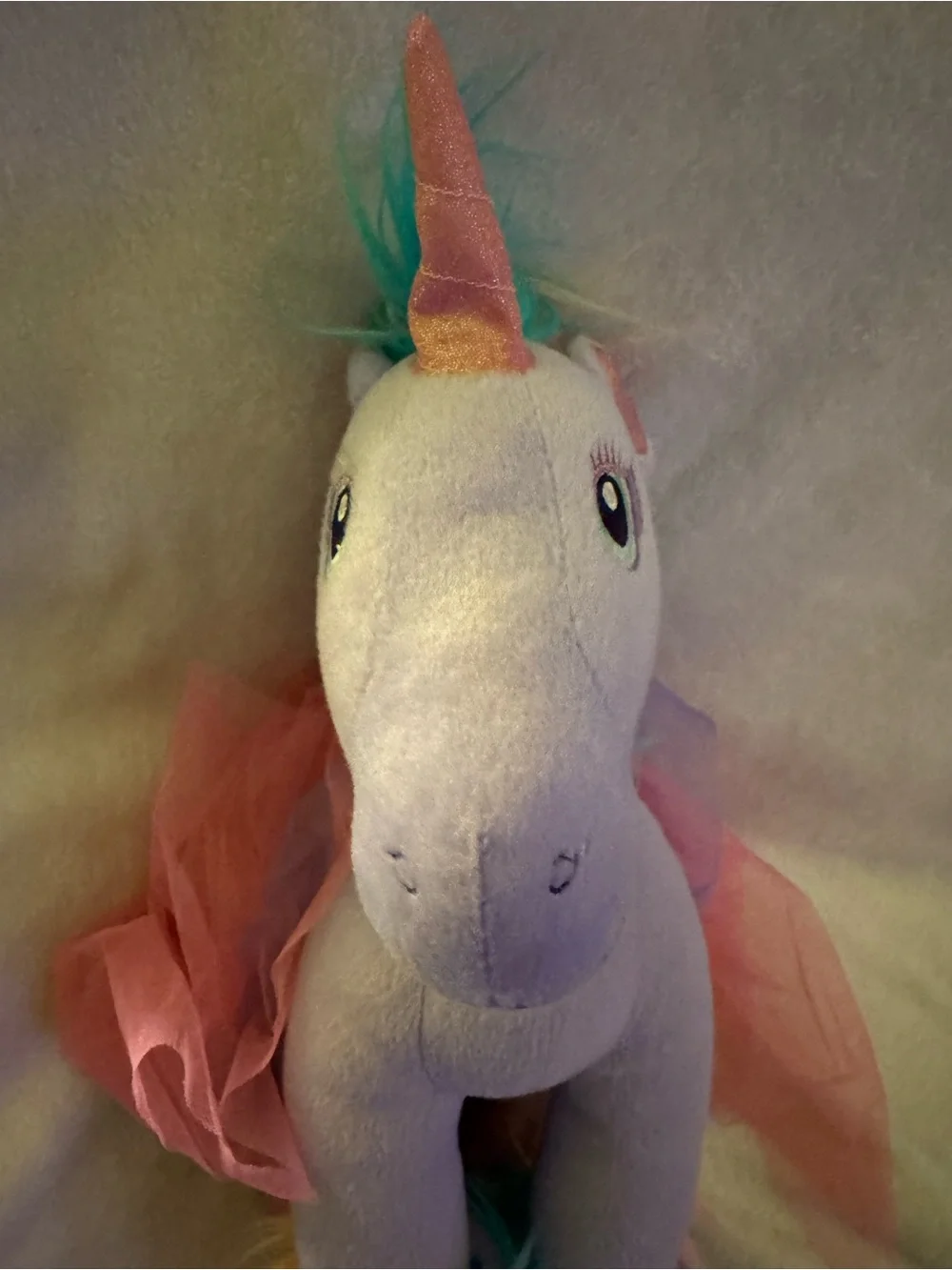 Build-A-Bear Purple Plush Unicorn with Pink Tutu and Rainbow Mane